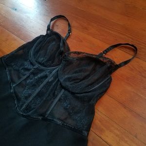 Black lace lingerie slip